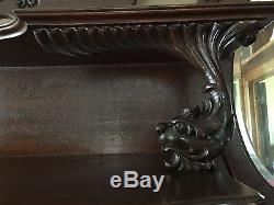 Antique tiger oak side by side secretary/desk/curio cabinet