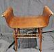 Antique Tiger Oak Veneer Bentwood Bench Chair With Curved Armrest