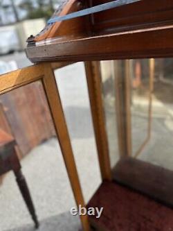 Antique victorian tiger oak bookcase beveled glass quartersawn unusual 1800s