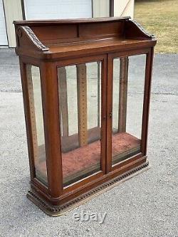 Antique victorian tiger oak bookcase beveled glass quartersawn unusual 1800s