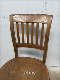 Antique vintage tiger oak office swivel chair mission quartersawn adjustable