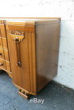 Art Deco Tiger Oak Server Buffet Sideboard Cabinet Cupboard 1099