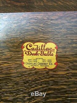 Arts And Crafts Cadillac Cabinet Company Mission Tiger Oak Desk All Original