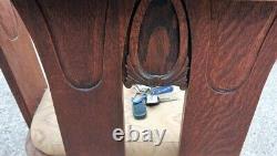 Arts & Crafts Antique Mission Style Tiger Eye Oak Clergy/Church Armchair