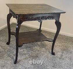 Arts & Crafts Victorian Antique Nightstand Parlor Table Quarter Sawn Tiger Oak