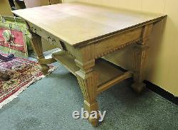 BEAUTIFUL ANTIQUE QUARTER SAWN TIGER OAK WRITING TABLE DESK SOFA With DRAWER
