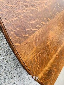 Beautiful Antique Arts & Crafts Mission Tiger Oak Coffee Table With Drawer L@@K