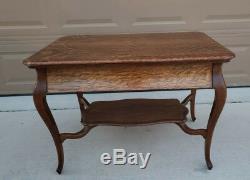 Beautiful Antique Quarter Sawn Tiger Oak Library Table Desk! Pickup Austin/Waco