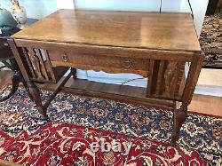 Beautiful Arts and crafts mission transitional Tiger oak desk/writing table