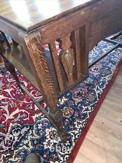 Beautiful Arts and crafts mission transitional Tiger oak desk/writing table