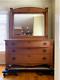 Beautiful Early 1900s Antique Tiger Oak Buffet Server With Mirror
