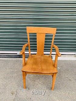 Beautiful Vintage Arts & Crafts Tiger Oak Dining Room Arm Chair