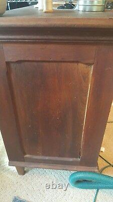 Belding Corticelli Antique Tiger Oak Spool Thread Store Display Cabinet shipping