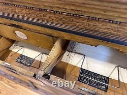 C1870 HUGE Vintage Amberg KILLER TIGER OAK Antique Rolltop Office File Cabinet