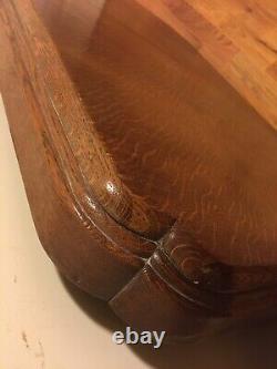C1890 KILLER Antique Tiger Oak Vintage Carved Table Top withLeaf withMatching Apron