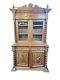 Carved Tiger Oak Bookcase Cupboard Cabinet Hunters Barley Twist Victorian 1800s