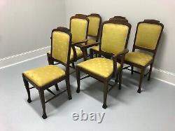 Circa 1900 Antique Quartersawn Tiger Oak Dining Chairs Set of 6