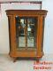 Custom Antique Tiger Oak Curved Glass Curio Cabinet Display Hutch China