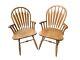 Dinaire Vintage Solid Wooden Oak Windsor Dining Arm Chairs (set Of 2)