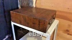 Double drawer library card cabinet tiger oak quarter sawn wood file box catalog