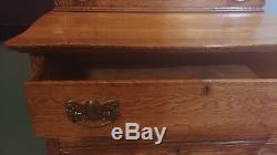 Early 1900's Antique Tiger Oak Chest of Drawers and Mirror