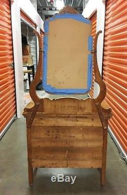 Early 1900s Antique Vanity Dresser with Mirror Tiger maple Not Oak