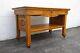 Early 1900s Carved Tiger Oak Two Tiers Console Library Table 5316