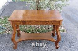 Early 1900s Empire Solid Tiger Oak Writing Office Desk 3620