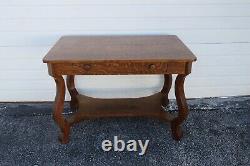 Early 1900s Empire Solid Tiger Oak Writing Office Desk 3620