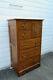 Early 1900s Solid Tiger Oak Narrow Chest Of Drawers 9793a