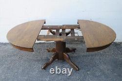 Early 1900s Victorian Tiger Oak Round Dinette Dining Table 5541