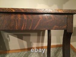 Empire Tiger Oak Library Table Desk with drawer