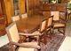 English Antique Art Deco Tiger Oak Draw Leaf Dining Room Table 6 Chairs & Buffet