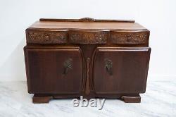 English Art Deco Brenner of London Buffett Credenza Sideboard with Glass Protect
