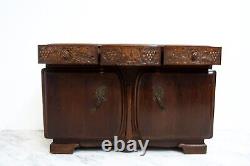 English Art Deco Brenner of London Buffett Credenza Sideboard with Glass Protect