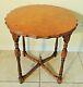 Exceptional Antique/vtg Tiger Maple Scalloped & Carved Round Accent Table