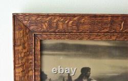 Exceptional antique solid wood tiger oak picture frame approx 10 x 14