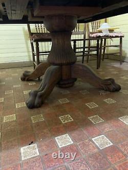 Extremely rare solid oak 4x4 tiger claw Square table
