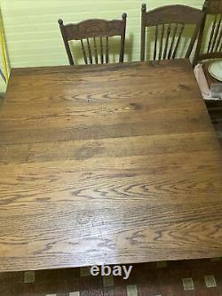 Extremely rare solid oak 4x4 tiger claw Square table