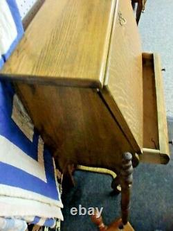 Fantastic Antique Tiger Oak Drop Front Desk Old Finish