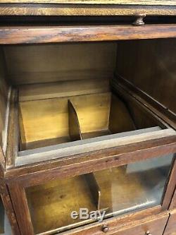 Fantastic Quarter-sawn Tiger Oak Barrister Bookcase & Drawers General Store