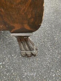 Fine tiger oak paw foot morris chair lounge claw feet original clean