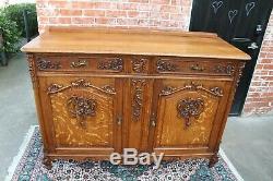 French Antique Louis XV Tiger Oak Sideboard / Buffet c 1880