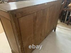French Antique Louis XV Tiger Oak Sideboard Chest Buffet Server 19th C Carved