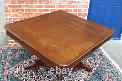 French Antique Tiger Oak Wood Square Kitchen Table Circa 1880