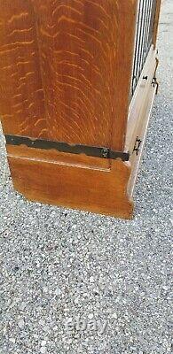 GLOBE WERNICKE of LONDON 4 SECTION LEADED GLASS BARRISTER BOOKCASE (42-20)