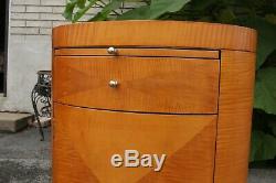 GREAT PAIR NIGHTSTAND TIGER MAPLE- Baker Furniture