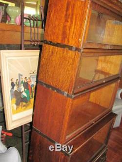 Globe Wernicke Tiger Oak Stacking Bookcase Stepback