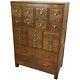 Globe Wernicke Tiger Oak And Brass Multi Drawer Office Cabinet