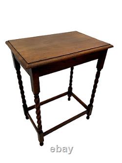 Gorgeous Antique Box Table, Solid Oak, Barley Twist legs, Rectangle Shape